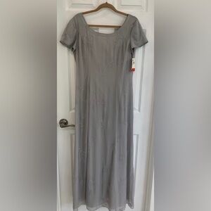 Sophisticated Gray beaded Maxi Dress